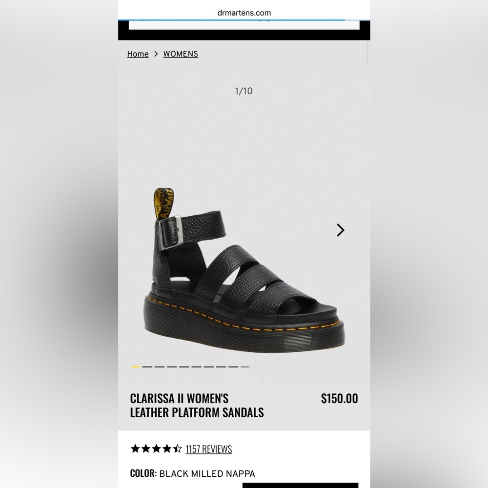 Dr. Martens Clarissa II Women’s Leather Platform Sandals